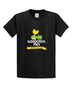 Woodstock 1969 Classic Unisex Kids and Adults T-Shirt for Music Fans